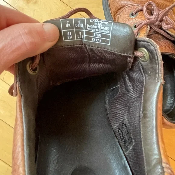 Women9 men8 Oxford Docs shoe lace tan vintage leather Dr. Martens yellow s… - Picture 10 of 10